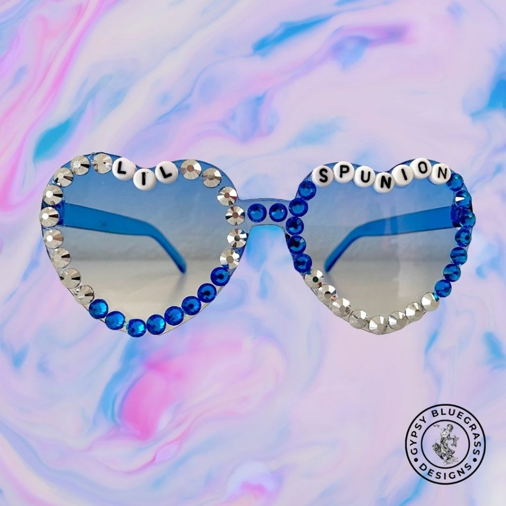 Lil Spunion Festival Party Bling Heart Shaped Sunglasses